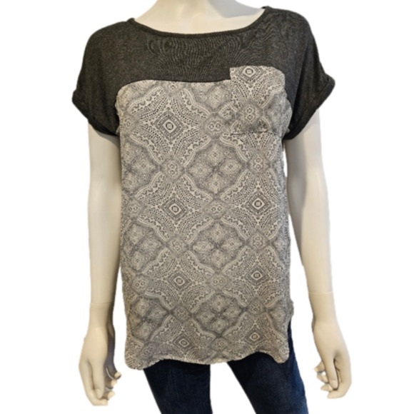 Knox Rose Cap Sleeve Color Block Round Hem Top Size S - Picture 9 of 9